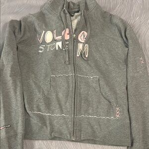 Volcom Gray Hoodie with Pink Accents
